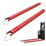Pallet Fork Extensions, 6.5’ Length 4.5" Width, Heavy Duty Carbon Steel Fork Extensions for Forklifts, 1 Pair Forklift Extensions with Pins, Forklift Fork Attachments for Forklift Truck, Red *Retail