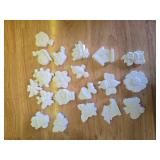 JellyArch 20 Set Spring DIY Painting Kit Ceramic to Paint Your Own Flowers Bee Snail Bird Butterfly Statues Unpainted Plaster Figurines Brushes Acrylic Paints Bags Party Favor for Adults - Retail: $22