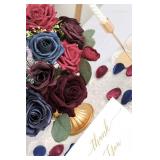 Forwedo Artificial Wedding Flowers Combo for Bouquets and Centerpieces, DIY Flowers (Burgundy and Navy) - Retail: $23
