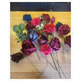 Forwedo Artificial Wedding Flowers Combo for Bouquets and Centerpieces, DIY Flowers (Burgundy and Navy) - Retail: $23