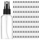 Roshtia 100 Pcs 2 oz Plastic Mini Spray Bottles with Black Cap Clear Empty Fine Mist Spray Bottles Refillable Liquid Container for Essential Oils Perfumes Travel Makeup - Retail: $36