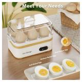 Rapid Egg Cooker Electric 6 Eggs Capacity, Soft, Medium, Hard Boiled, Poacher, Omelet Maker Egg Poacher With Auto Shut-Off, BPA Free-White - Retail: $30