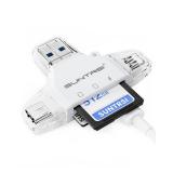 SDMicro SD Card Reader for iPhoneipadAndroidMacComputerCamera,Portable Memory Card Reader 4 in 1 Micro SD Card AdapterandTrail Camera Viewer Compatible for TF and SD Card - Retail: $17