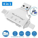 SDMicro SD Card Reader for iPhoneipadAndroidMacComputerCamera,Portable Memory Card Reader 4 in 1 Micro SD Card AdapterandTrail Camera Viewer Compatible for TF and SD Card - Retail: $17