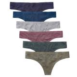 Wealurre Womenfts Cotton Thong Breathable Panties Low Rise Underwear(3118L,Blue Gold) - Retail: $20