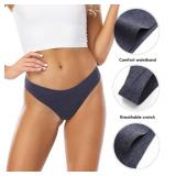 Wealurre Womenfts Cotton Thong Breathable Panties Low Rise Underwear(3118L,Blue Gold) - Retail: $20