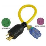 Conntek PL520520 NEMA L5-20P to NEMA 5-1520R Pigtail Adapter, UL Listed - Retail: $15