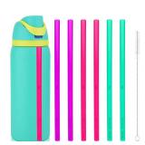 6pcs Straw Replacements for Owala FreeSip 24 oz 32 oz, with Brush, Plastic Tumbler Cup Straws Reusable With Scale Accessories Parts for Owala 1419243240oz Stainless Steel Water Bottle (3 Colors) - Ret