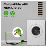 3 Prong Dryer Extension Cord 30 FT, NEMA 10-30P to NEMA 10-30R, STW, 10AWG, Heavy Duty Cord, for Dryer Power Extension and Level 2 EV Charging, 30Amp, 250V, 10-AWG Gauge, ETL Listed - Retail: $76
