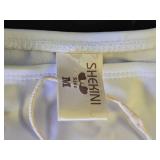 SHEKINI Womenfts Bikini Bottom Low Waisted Sexy Swimsuit Ruched Sides Hipster Swim Bottom (Medium(US 8-10), Venice White) - Retail: $23