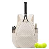 Sucipi Tennis Bags for Women, Lightweight Quilted Tennis Racket Bag, Large Capacity Tennis Backpack for Tennis Racquet, Pickleball Paddles, Badminton - Retail: $36