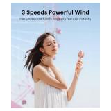 Gaiatop Mini Portable Fan, 3 Speed Powerful Handheld Fan, 2000mAh Battery Operated Cute Design Personal Small Fan, USB Rechargeable Makeup Eyelash Hand Fan Travel Essentials for Women Girls Pink - Ret