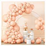 RUBFAC 105pcs Pastel Orange Balloons Peach Balloons Garland Arch Kit Different Sizes 1812105 Inches, Light Orange Balloons for Baby Shower Birthday Gender Reveal Party Decor - Retail: $9