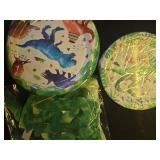 169 Pcs Watercolor Dinosaur Party Supplies Dinosaur Theme Birthday Party Decoration Includes Banner Plates Cups Napkins Knives Forks Spoons Tableware for Boys Birthday, Serves 24 Guests - Retail: $18