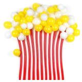 83 PCS Giant Popcorn Balloons Popcorn Theme Party Decorations Movie Night Red and Yellow Balloons Backdrop for Carnival Circus Decor Birthday Baby Shower Bridal Wedding Supplies