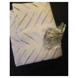 jinchan Extra Long Grey and White Shower Curtain Inky Herringbone Chevron Zig Zag Waterproof Fabric Modern Farmhouse Shower Curtains for Bathroom with 12 Hooks 70x84 Inches - Retail: $30