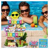 22 Pcs Summer Tiered Tray Decor Set Summer Home Decor Hello Summer Tiered Tray Decorations Hawaii Tier Tray Decor Mini Beach Wood Sign Summer Decorations for Home Table Kitchen Shelf Decor - Retail: $