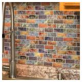 Art3d 10-Piece Peel and Stick KitchenBathroom Backsplash Tiles, 12\ X 12\in Colorful Marble Tile Design - Retail: $29in