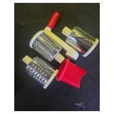 X Home Rotary Cheese Grater for Kitchen, Shredder with 3 Interchangeable Blades, Rotary Grater with Handle and Strong Suction Base, for Vegetables, Fruit, Nuts, Easy to Use and Clean, Red - Retail: $1