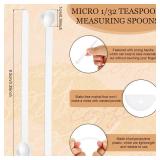 Honeydak 132 Teaspoon Micro Scoops 150 Milligram Mini Measuring Spoons Tiny Little Plastic Scoop for Measuring Cosmetics, Powders, Glitter and Seasoning(White, 32 Pieces) - Retail: $5
