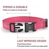 Reflective Dog Collar with Buckle Adjustable Safety Nylon Collars for Small Medium Large Dogs, Light Pink S - Retail: $6