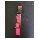 Reflective Dog Collar with Buckle Adjustable Safety Nylon Collars for Small Medium Large Dogs, Light Pink S - Retail: $6