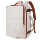 Taygeer Backpack for Women, College Backpack with Laptop Compartment and Shoe Pouch, 35l Travel Laptop Mochila Carry On Luggage, Airline Approved Personal Item Bag For Weekender Gym Hiking, Khaki Whit