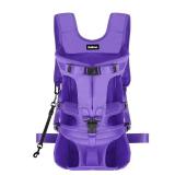 PetBonus Pet Front Dog Carrier Backpacks, Adjustable Dog Backpack Carrier, Legs Out Easy-fit Dog Chest Carrier for Medium Small Dogs, Hands Free Dog Front Carrier for Hiking, Cycling (Purple, L) - Ret