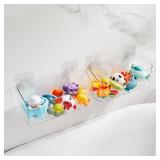 CQUNM Bath Toy Storage Holder for Bathtub, Clear Bath Toy Organizer Large Capacity Bathtub Toy Storage Shower Caddy for Bathroom (2 Large) MISSING HOOK - Retail: $20