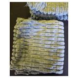 MIULEE Pack of 2 Corduroy Decorative Throw Pillow Covers 18x18 Inch Soft Boho Striped Pillow Covers Modern Farmhouse Home Decor for Summer Coastal Sofa Living Room Couch Bed Coastal Blue - Retail: $14