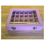 Vicoter Velvet Jewelry Box 24 Grid Jewelry Ring Display Organiser Box Tray Holder Earrings Storage Case for Girls Wife Mom Women (Pink) - Retail: $8