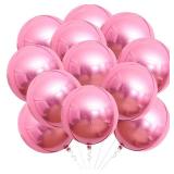 KatchOn, Light Pink Foil Balloons - 22 Inch, Pack of 12 | Light Pink Mylar Balloons for Flamingo Party Decorations | Foil Balloon For Birthday, Gender Reveal, Baby Shower, Bachelorette Party Decors - 
