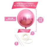 KatchOn, Light Pink Foil Balloons - 22 Inch, Pack of 12 | Light Pink Mylar Balloons for Flamingo Party Decorations | Foil Balloon For Birthday, Gender Reveal, Baby Shower, Bachelorette Party Decors - 