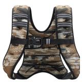 ZELUS Weighted Vest, 6lb8lb12lb16lb20lb25lb30lb Weight Vest for Men Women with Storage Pocket Reflective Strips for Strength Training Running Muscle Building, Brushstroke Sand Camo (8 lb) - Retail: $3