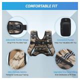 ZELUS Weighted Vest, 6lb8lb12lb16lb20lb25lb30lb Weight Vest for Men Women with Storage Pocket Reflective Strips for Strength Training Running Muscle Building, Brushstroke Sand Camo (8 lb) - Retail: $3