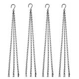 Flower Pot Chain 24 Inch Hanging Flower Basket Galvanized Replacement Chain 3 Point Garden Plant Hanger (4pcs(Black)) - Retail: $15