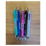 Baile 6 in 1 Multifunctional Ballpoint Pens 5 Colors 0.7 mm Ballpoint Pen and 0.5 mm Mechanical Pencil in One Pen, Pack of 5 - Retail: $14