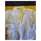 Short Sleeve Striped Button-Down Shirt Size Medium  - Retail: $25
