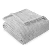 PAVILIA Soft Fleece Light Grey Throw Blanket for Couch, Lightweight Plush Warm Blankets for Bed, Fuzzy Cozy Flannel Blanket Throw for Sofa, Travel, Jacquard Pattern, Light Gray, Twin, 60x80 inch - Ret