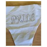 White Rhinestone Bride Thong Medium  - Retail: $15
