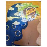 Geelin 2 Pcs 3 Tier Blue and Gold Ring Cartoon Round Cupcake Stand Birthday Decoration Animals Forest Ring Tray Cake Stand Decorations for Birthday Party Baby Shower Supplies - Retail: $17