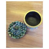 Decorative Peacock Trinket Box (A LITTLE CHIPPED IN SPOTS) - Retail: $35
