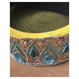 Decorative Peacock Trinket Box (A LITTLE CHIPPED IN SPOTS) - Retail: $35