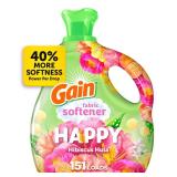 Gain Liquid Fabric Softener (Fabric Conditioner), Happy, 101 fl oz, 151 Loads - Retail: $13