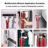 HDWY 8 in 1Multifunctional Kitchen Faucet Sink Basin Wrench, Kitchen Drain Tub Removal nut Plumbing Plumber, for Tight Spaces Installation and Repairs Tools - Retail: $10