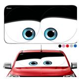 Gven- The Original Car Eyes Windshield Sun Shade 2025 Windshield Cover Automotive Interior Sun Protection Front Sun Visor Protector Blocks UV Rays Keep Your Vehicle Cool (Black, L) - Retail: $13
