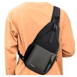 Peicees Sling Bag Crossbody Backpack For Men Women Hiking Waterproof Travel Shoulder Bags For Man Daypack Lightweight (Black) - Retail: $17