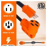Gociean Overload Protector 50 Amp to 110 Volt RV Adapter with Circuit Breaker, 50 Amp to 15 Amp  20 Amp Household AdapterNot for EV, NEMA 5-15P to NEMA 14-50R Power Adapter with LED Power Indicator - 