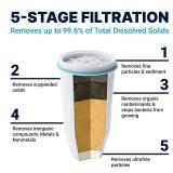 ZeroWater 10-Cup Round 5-Stage Water Filter Pitcher Dispenser with 5-Stage 0 TDS Zero Water Filter  IAPMO Certified to Reduce Metals, Chlorine, Lead, Chromium, and Forever Chemicals PFOAPFOS CRACKED