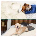 PetAmi Premium Cooling Dog Blanket | Lightweight Fluffy Pet Throw Blanket Bed Cover for Dogs, Cat, Puppies | Pet Blanket Furniture Protector Couch Sofa | Reversible Fuzzy Cozy | 29x40, Beige Latte - R